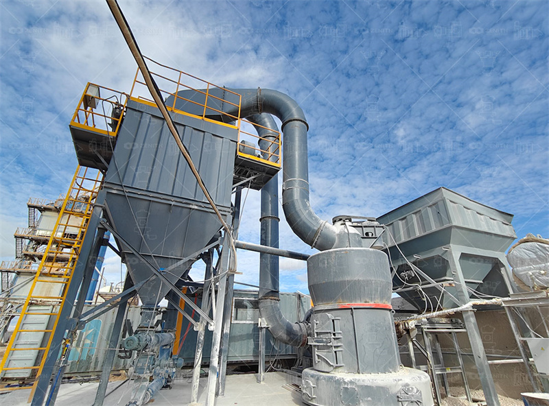 Industrial waste slag grinding mill in operation
